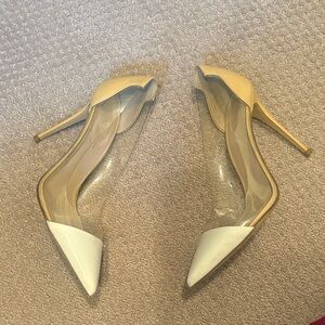 Gianvito Rossi Tan and White Heels